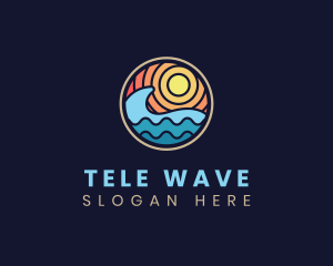 Sun Wave Resort Vacation logo design