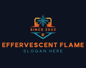 Flame Heat Snowflake logo design