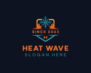 Flame Heat Snowflake logo design