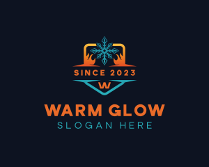 Flame Heat Snowflake logo