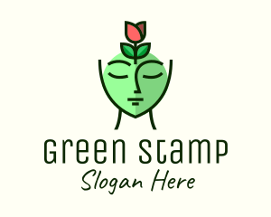 Green Rose Woman logo design