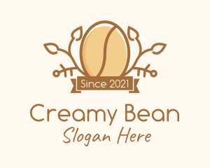 Organic Cafe Coffee Bean logo design