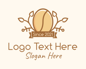 Decaf - Organic Cafe Coffee Bean logo design