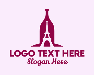 French Wine Bottle logo