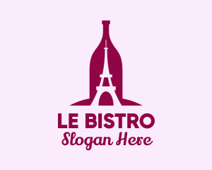 French Wine Bottle logo