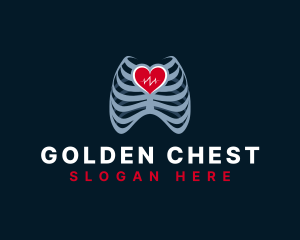 Medical Heart Ribs logo design