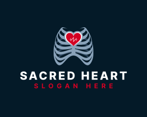 Medical Heart Ribs logo design