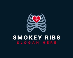 Medical Heart Ribs logo design