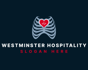 Medical Heart Ribs logo design