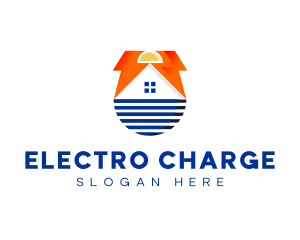 Lightning House Electricity logo design