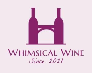 Wine Bottle Bridge  logo design