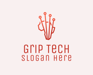 Tech Circuit Map logo design