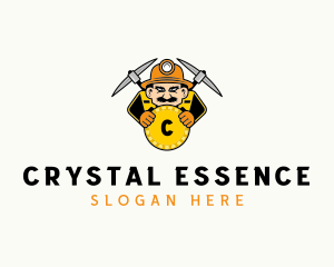 Coin Mining Man logo design