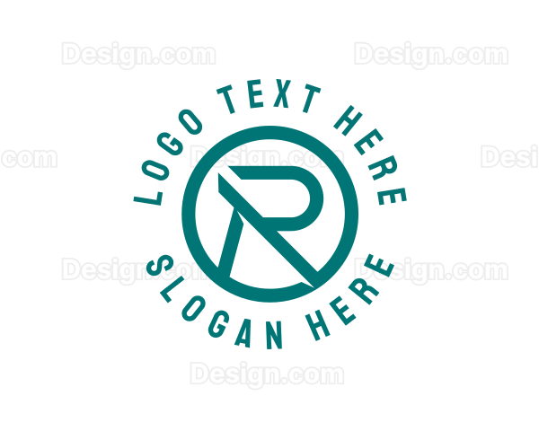 Green Business Letter R Logo