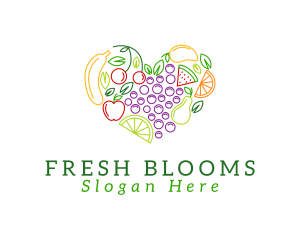 Natural Fresh Fruits logo design