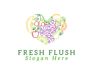 Natural Fresh Fruits logo design