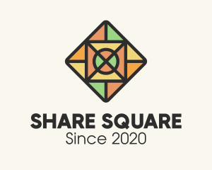 Stained Glass Square Tile logo design