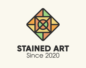 Stained Glass Square Tile logo design