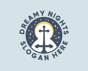 Moon Cross Night  logo design