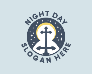 Moon Cross Night  logo design