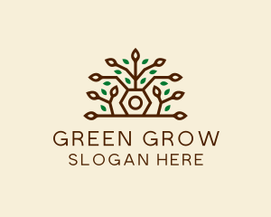 Growing Plant Pot logo design