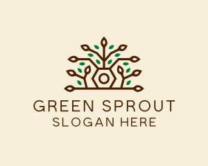 Growing Plant Pot logo design