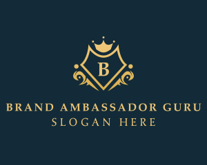 Luxe Crown Shield Brand logo design