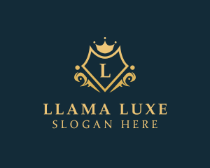 Luxe Crown Shield Brand logo design