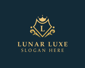 Luxe Crown Shield Brand logo design