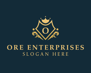 Luxe Crown Shield Brand logo design