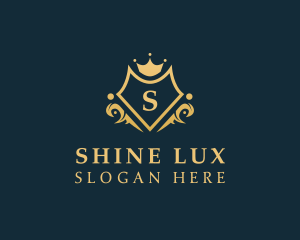 Luxe Crown Shield Brand logo design