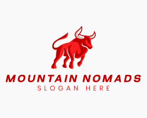 Red Bull Charging Animal logo design