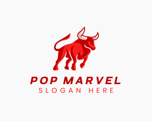 Red Bull Charging Animal logo design