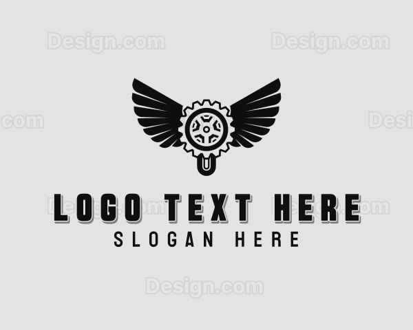 Automotive Mechanic Wings Logo