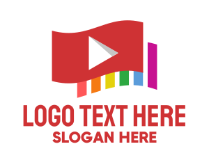 Multicolor Video Player Logo