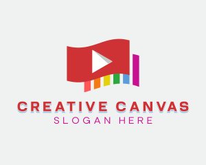 Multicolor Video Player Logo