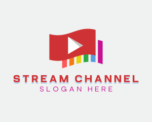 Multicolor Video Player logo design