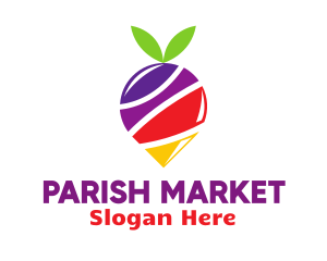 Colorful Berry Location Pin Logo