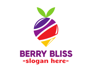 Colorful Berry Location Pin logo design