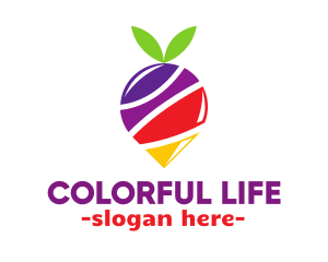 Colorful Berry Location Pin logo design