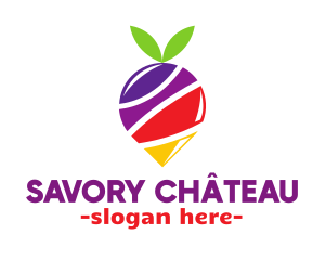 Colorful Berry Location Pin logo design