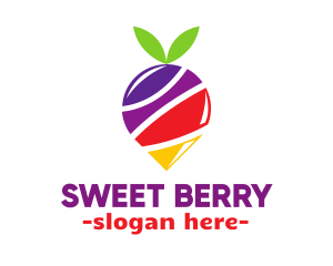 Colorful Berry Location Pin logo design