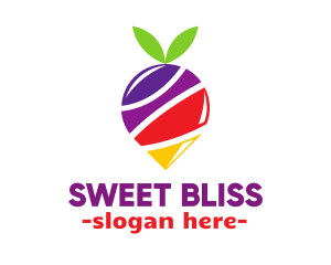 Colorful Berry Location Pin logo design