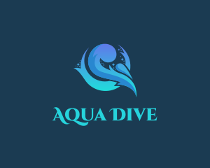 Aqua Water Wave logo design