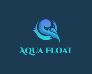 Aqua Water Wave logo design