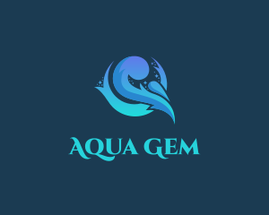 Aqua Water Wave logo design