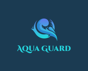 Aqua Water Wave logo design