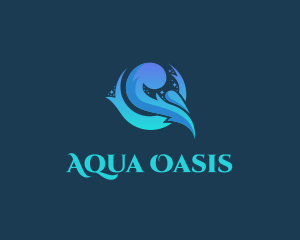 Aqua Water Wave logo design