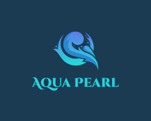 Aqua Water Wave logo design