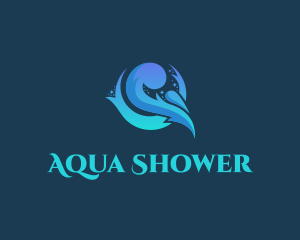 Aqua Water Wave logo design